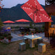 TheDisplayOutlet Square Solar Patio Umbrella w/ Light Bulbs Tilt 9ft 8-Rib Image