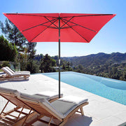 TheDisplayOutlet Square Solar Patio Umbrella w/ Light Bulbs Tilt 9ft 8-Rib Image