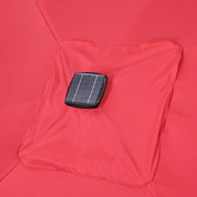 TheDisplayOutlet Square Solar Patio Umbrella w/ Light Bulbs Tilt 9ft 8-Rib Image