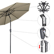 TheDisplayOutlet Patio Umbrella Tilt 9ft 8-Rib 220 gsm Canopy UV50+ Image