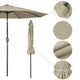 TheDisplayOutlet Patio Umbrella Tilt 9ft 8-Rib 220 gsm Canopy UV50+ Image