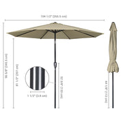 TheDisplayOutlet Patio Umbrella Tilt 9ft 8-Rib 220 gsm Canopy UV50+ Image