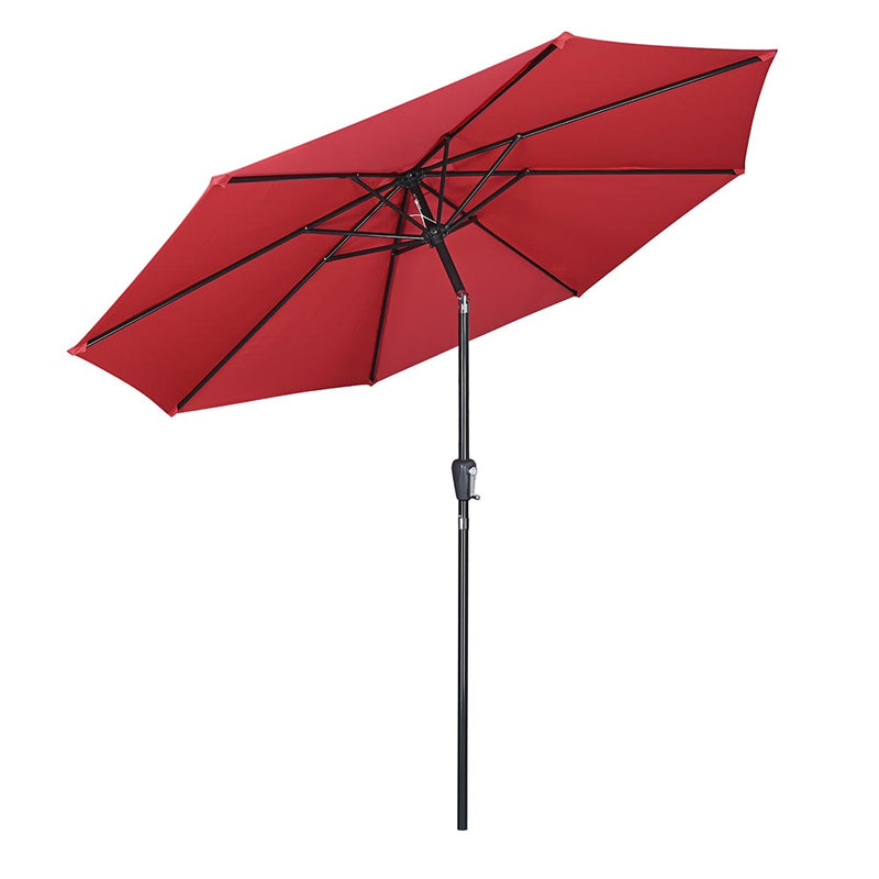 TheDisplayOutlet Patio Umbrella Tilt 10ft 8-Rib 220 gsm Canopy UV50+, Red Image