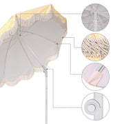 TheDisplayOutlet Beach Umbrella 6ft 8-Rib with Screw-in Anchor Image