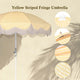 6 ft 8-Rib Fringe Beach Umbrella Tilt with Weighted Base