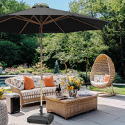 Patio Umbrella Wooden 13ft 8-Rib with Weighted Base