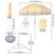 6 ft 8-Rib Fringe Beach Umbrella Tilt with Weighted Base