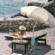 6 ft 8-Rib Fringe Beach Umbrella Tilt with Weighted Base