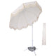 6 ft 8-Rib Fringe Beach Umbrella Tilt with Weighted Base