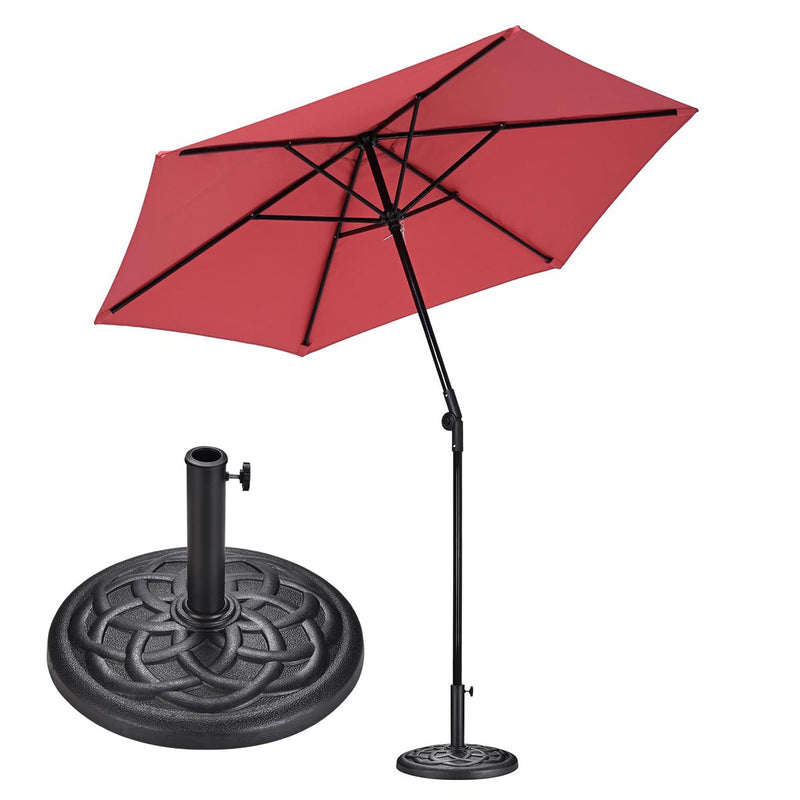 Patio Umbrella Tilt & Crank Lift Metal 7.5ft 6-Rib