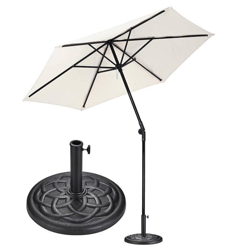 Patio Umbrella Tilt & Crank Lift Metal 7.5ft 6-Rib