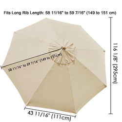 Patio Umbrella Canopy 10ft 8-Rib