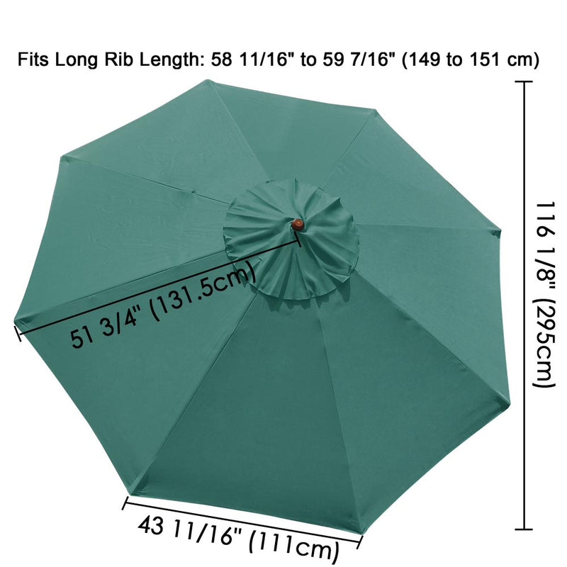 Patio Umbrella Canopy 10ft 8-Rib