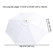 TheDisplayOutlet Patio Umbrella Canopy 13ft 8-Rib, White Image