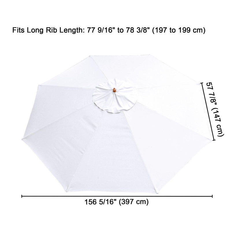 TheDisplayOutlet Patio Umbrella Canopy 13ft 8-Rib, White Image