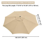 Patio Umbrella Canopy 13ft 8-Rib