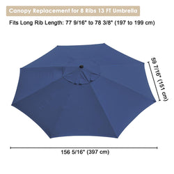Patio Umbrella Canopy 13ft 8-Rib