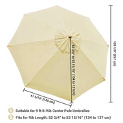 Patio Umbrella Canopy 9ft 8-Rib