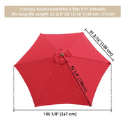 Patio Umbrella Canopy 9ft 6-Rib