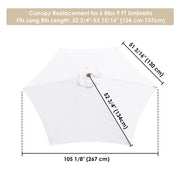 Patio Umbrella Canopy 9ft 6-Rib