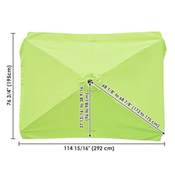 Rectangular Patio Umbrella Canopy 10x6.5ft 6-Rib