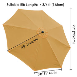 Patio Umbrella Canopy 10ft 8-Rib
