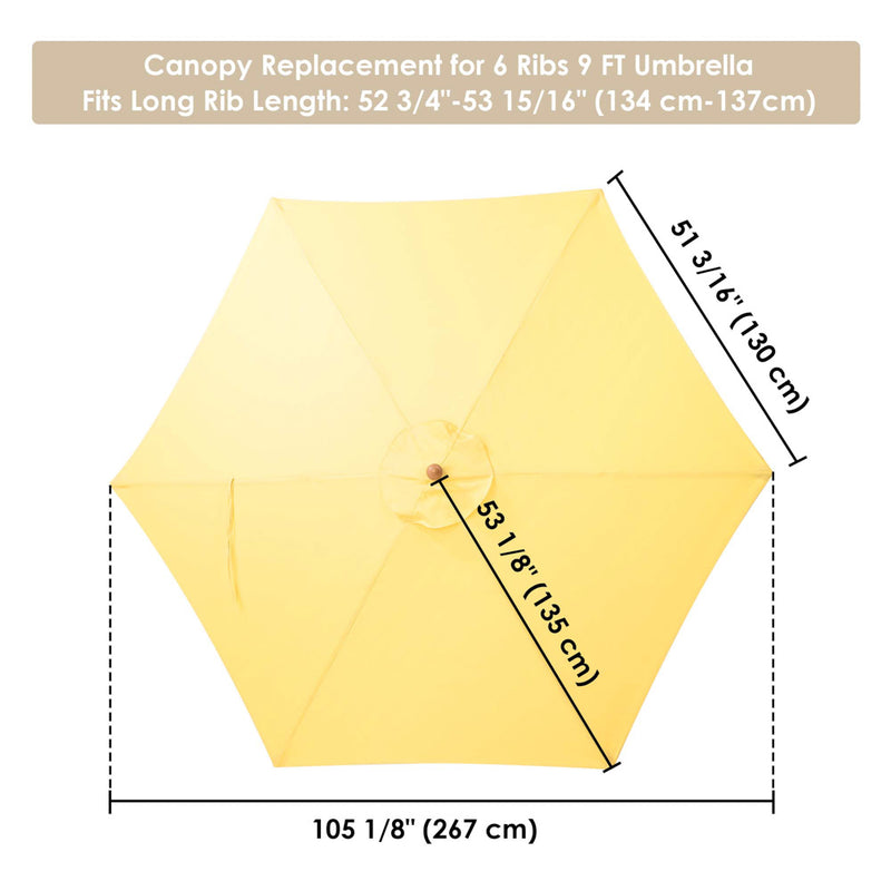 Patio Umbrella Canopy 9ft 6-Rib
