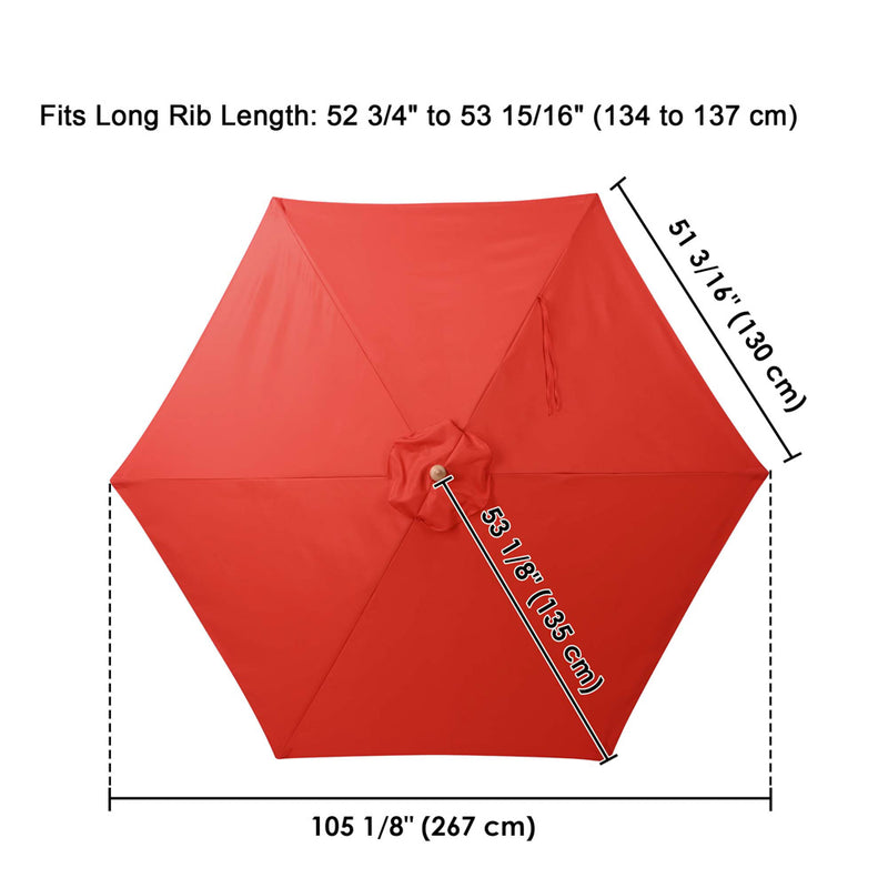 Patio Umbrella Canopy 9ft 6-Rib
