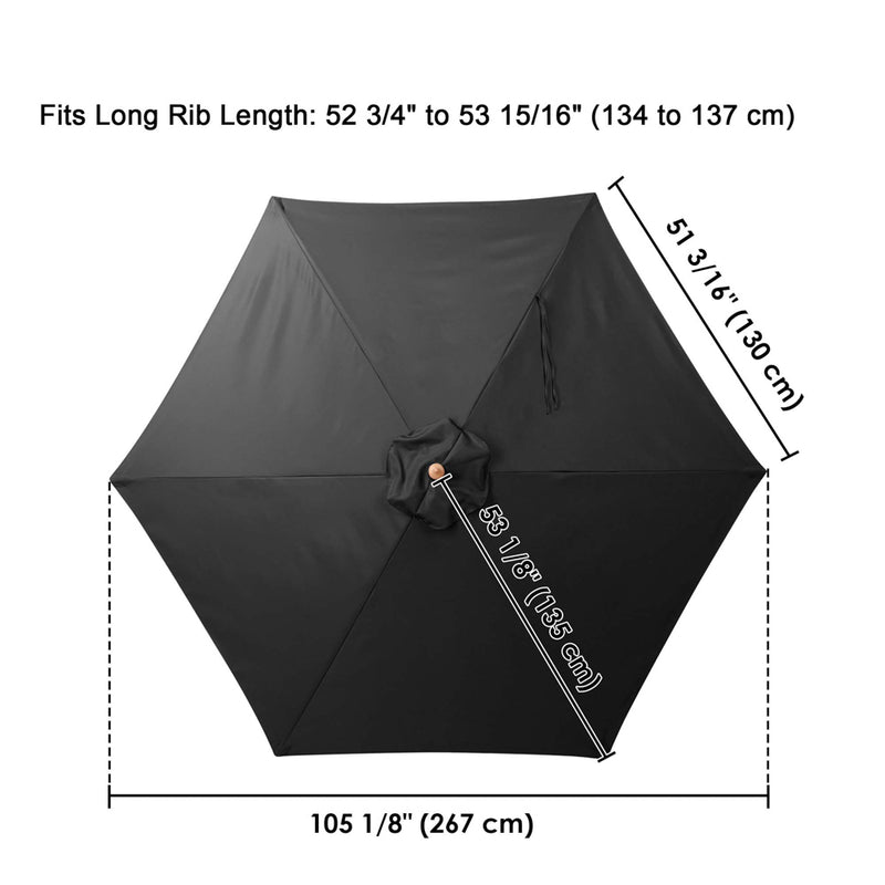 Patio Umbrella Canopy 9ft 6-Rib