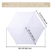 TheDisplayOutlet Patio Umbrella Canopy 9ft 6-Rib, Creamy Yellow Image