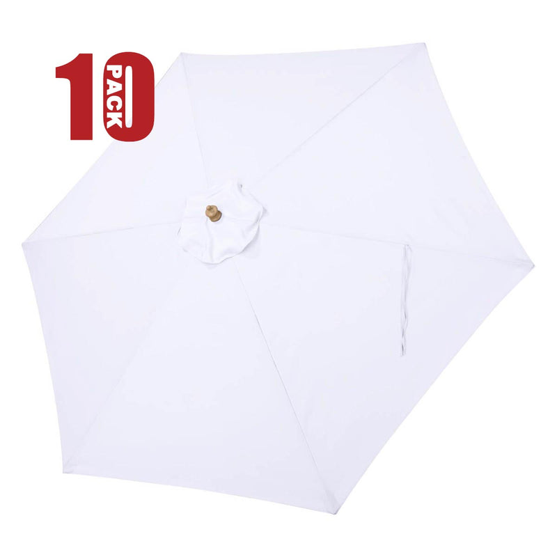 TheDisplayOutlet Patio Umbrella Canopy 9ft 6-Rib, White(10ct.) Image