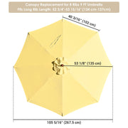 Patio Umbrella Canopy 9ft 8-Rib (Preorder)