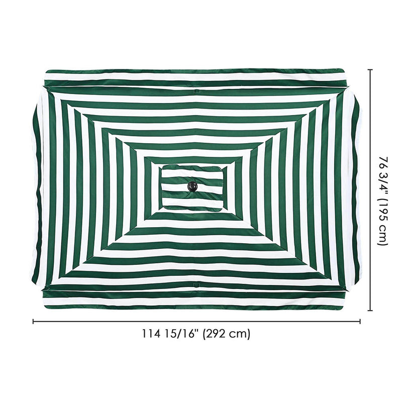 Rectangular Patio Umbrella Canopy 10x6.5ft 6-Rib