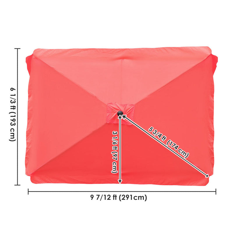 Rectangular Patio Umbrella Canopy 10x6.5ft 6-Rib
