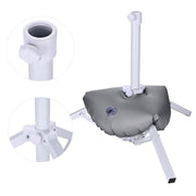 6 ft 8-Rib Fringe Beach Umbrella Tilt with Weighted Base