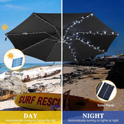 TheDisplayOutlet Solar Lights for Patio Umbrella 9-10ft 8-Rib Remote Control Image