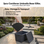 TheDisplayOutlet Cantilever Umbrella Base Weights Concrete Stand Plates Image