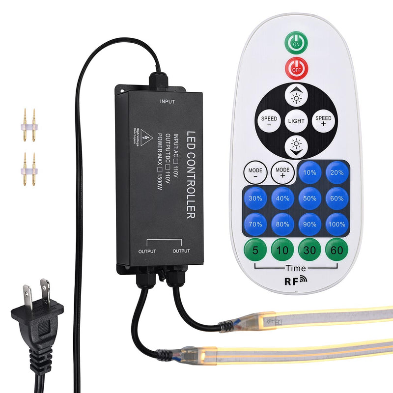 TheDisplayOutlet 2700K LED Controller & RF Remote for Outdoor Neon Rope Light 110V, 2-way Image