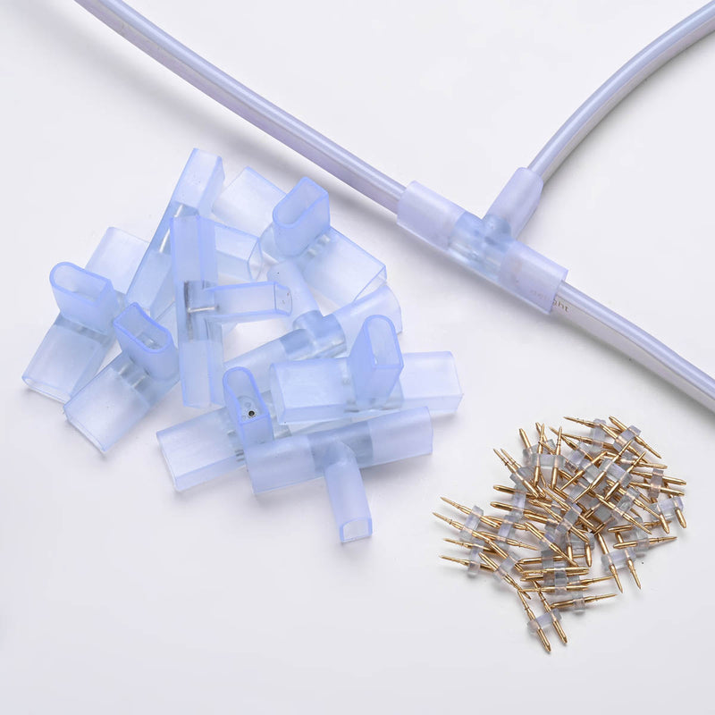 10 Set/Pack Neon Light 2-Pin Splice Connector 14x7mm