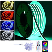 TheDisplayOutlet Hardwire 120V Outdoor Neon Rope Light RGBW App Music Sync RF Remote Image