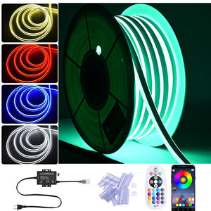 TheDisplayOutlet Outdoor Rope Light RGBW Neon Strip App Music Sync RF Remote Image