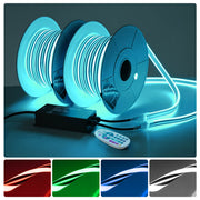 TheDisplayOutlet Outdoor Rope Light RGBW Neon Strip App Music Sync RF Remote, 300ft Kit Image