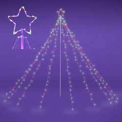 Christmas Tree Light with Pole & Star 9-String
