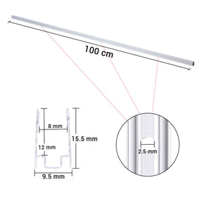 TheDisplayOutlet Aluminum Channel U-Profile 8x12mm Mounts RGBW Neon Rope Light, 39in 5ct. Image