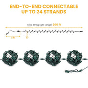 TheDisplayOutlet 200' Mini Christmas String Lights Outdoor 110V Warm White Image