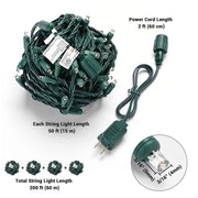 200' Mini Christmas String Lights Outdoor 110V Warm White