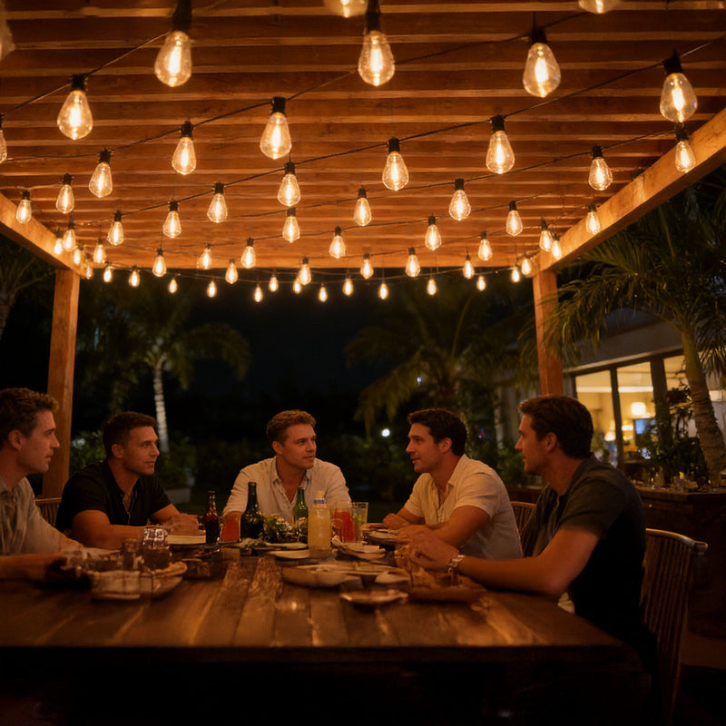 TheDisplayOutlet 200' Outdoor Bistro String Light with ST38 E12 Bulbs 120V 2700K Image