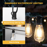 TheDisplayOutlet 200' Outdoor Bistro String Light with ST38 E12 Bulbs 120V 2700K Image
