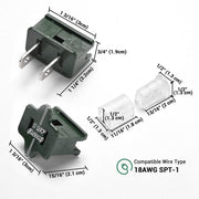 Christmas Light Zip Plug SPT-1 (Male, Female Plug, End Cap)