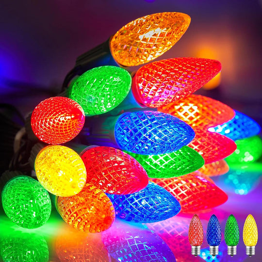 C9 Light Bulbs with E17 Base 25ct/pk